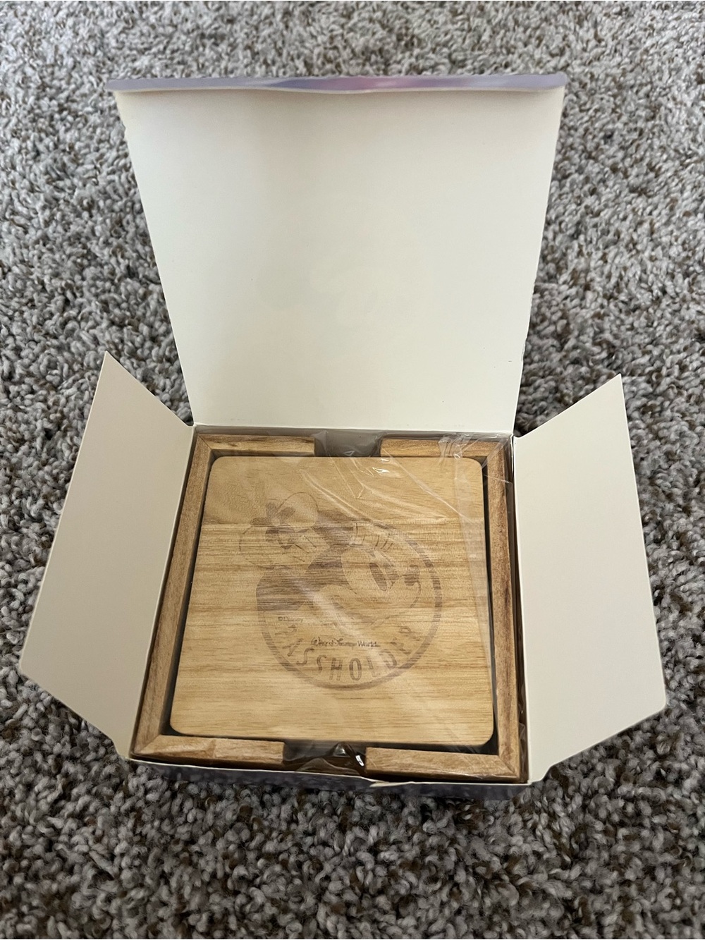 NEW Disney Passholder Minnie Wooden Coasters